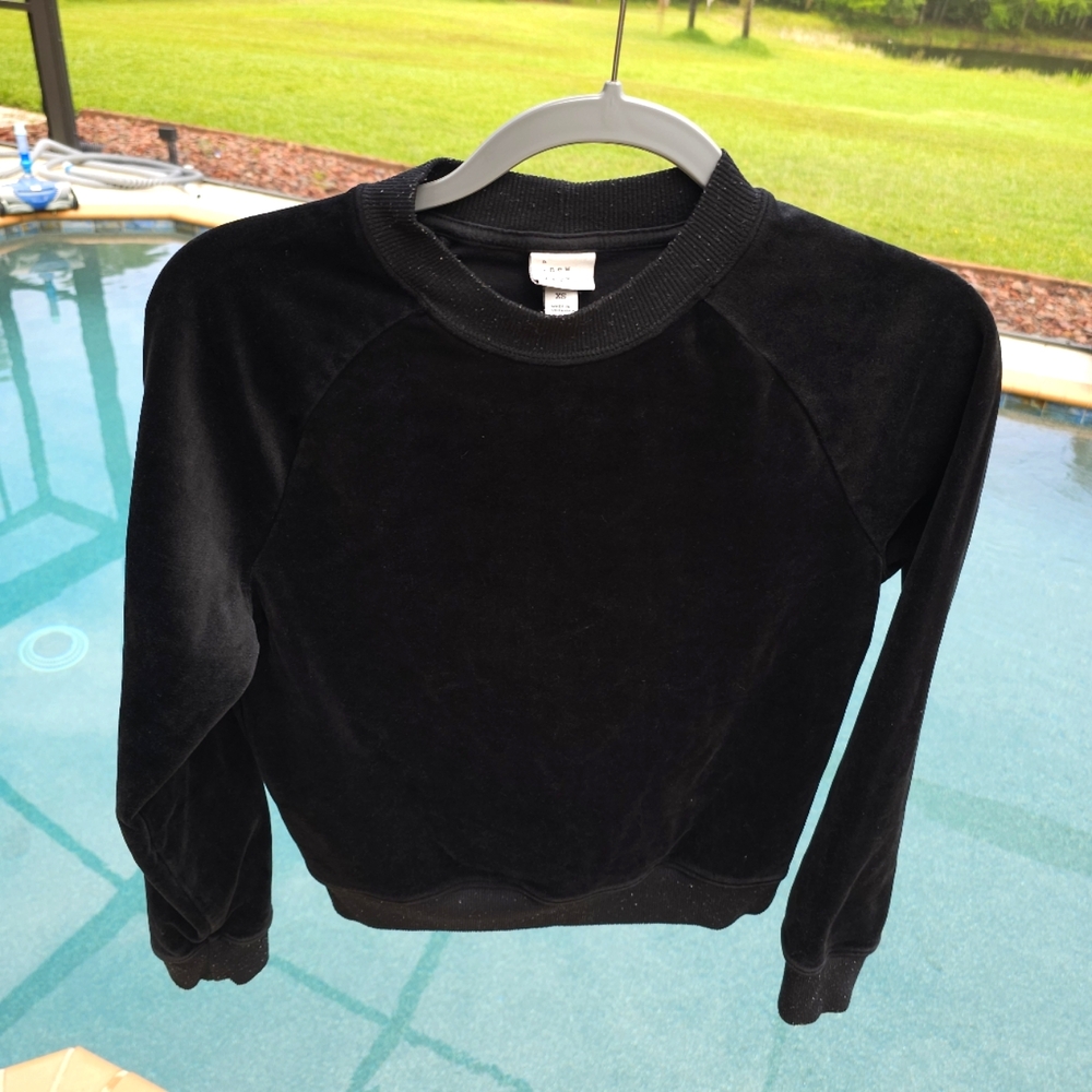 A New Day Black Velvet Sweater Top